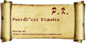 Petróczi Klaudia névjegykártya