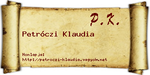 Petróczi Klaudia névjegykártya