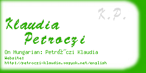 klaudia petroczi business card